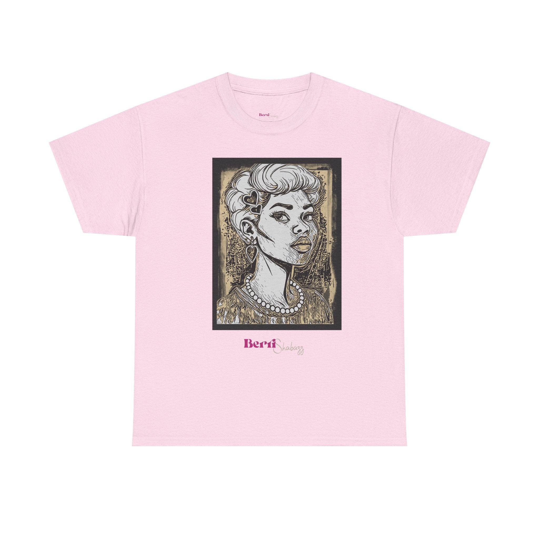 Lady with Heart Tee — Berri Shabazz Artistic Portrait Shirt