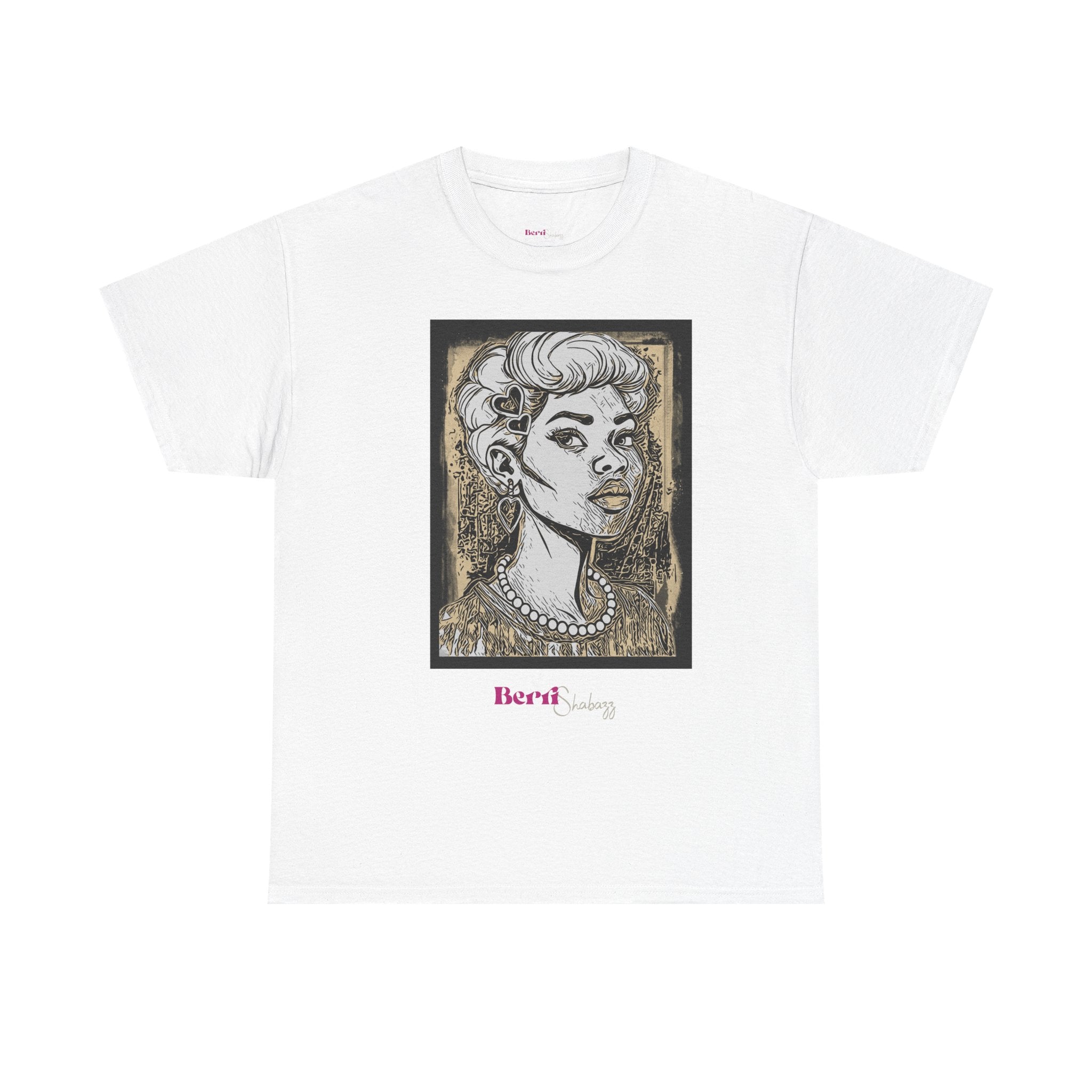 Lady with Heart Tee — Berri Shabazz Artistic Portrait Shirt