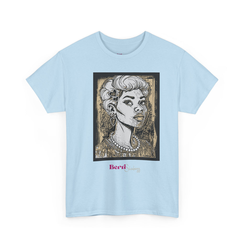 Lady with Heart Tee — Berri Shabazz Artistic Portrait Shirt