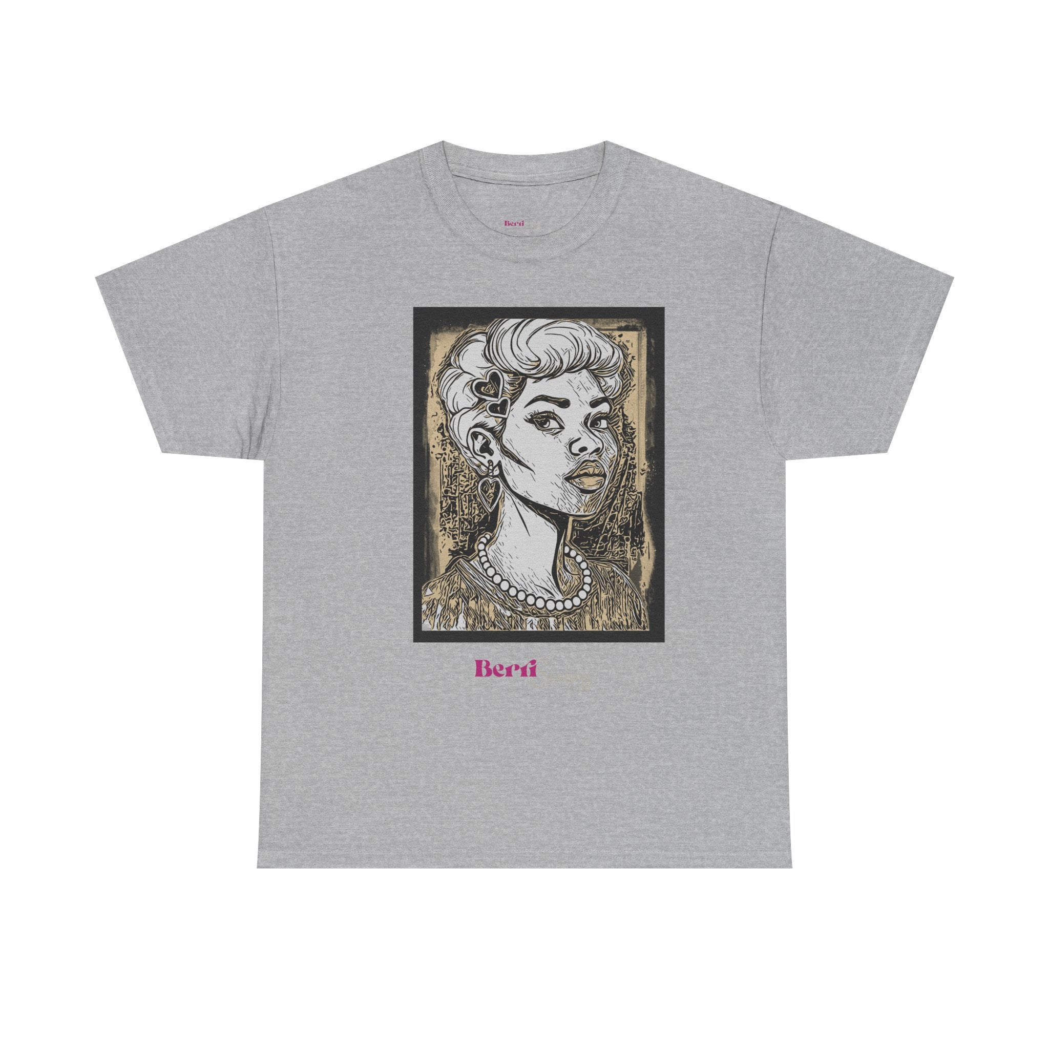 Lady with Heart Tee — Berri Shabazz Artistic Portrait Shirt