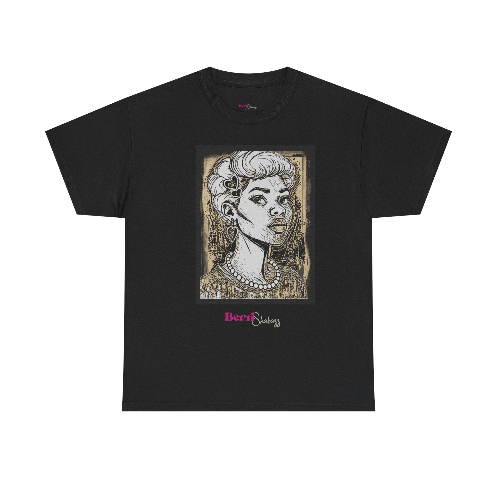 Lady with Heart Tee — Berri Shabazz Artistic Portrait Shirt