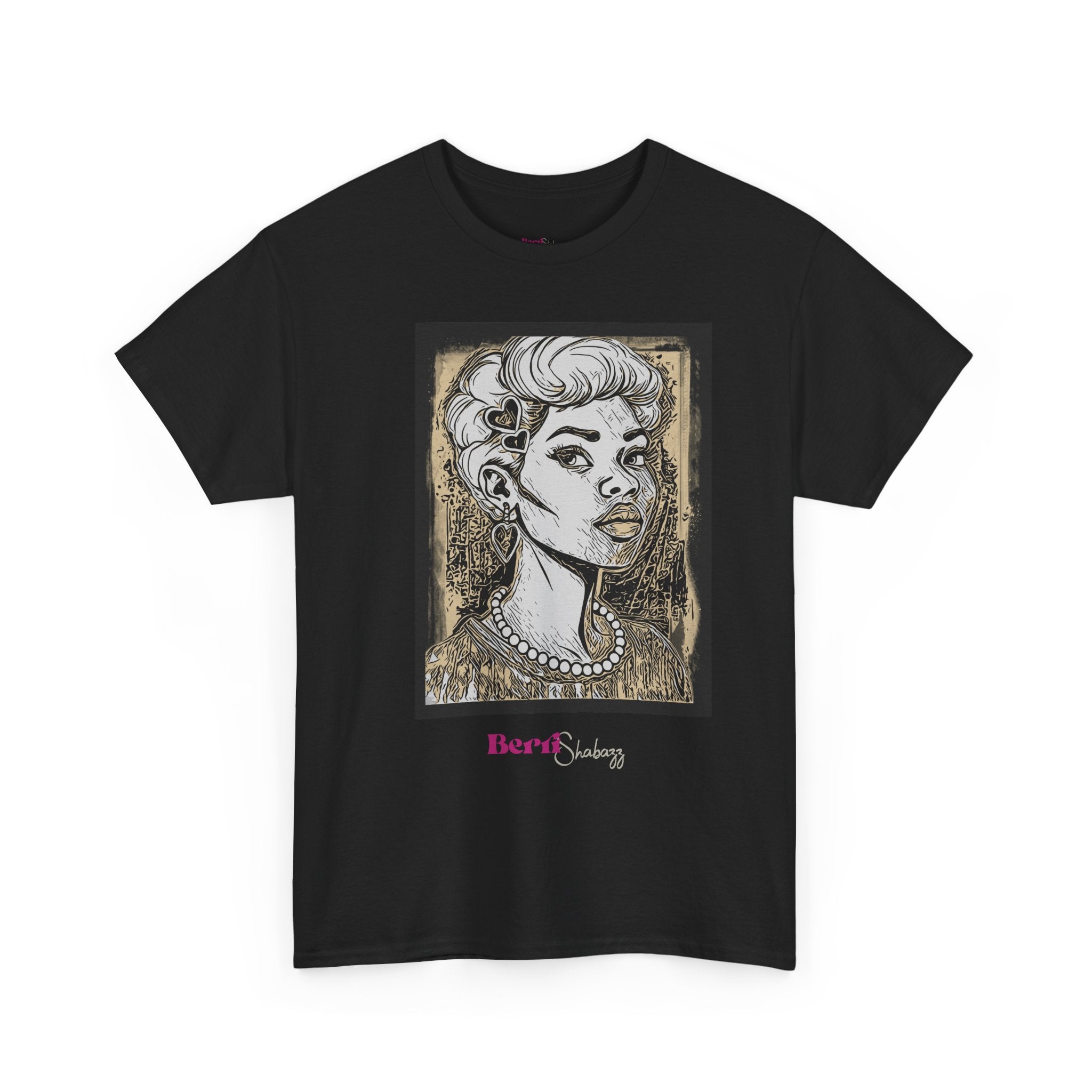 Lady with Heart Tee — Berri Shabazz Artistic Portrait Shirt