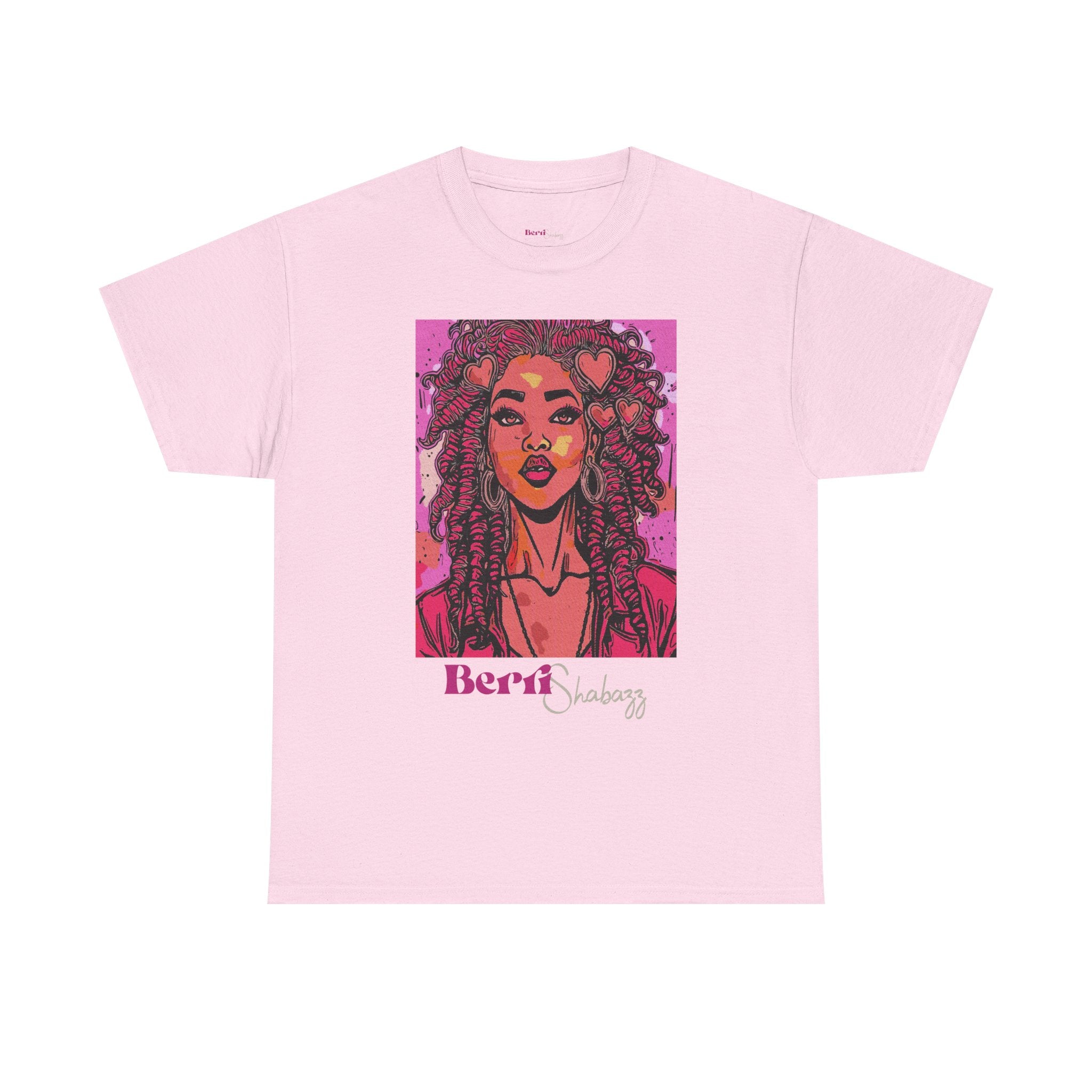 Pink Heart Lady T-Shirt — Berri Shabazz Graphic Tee