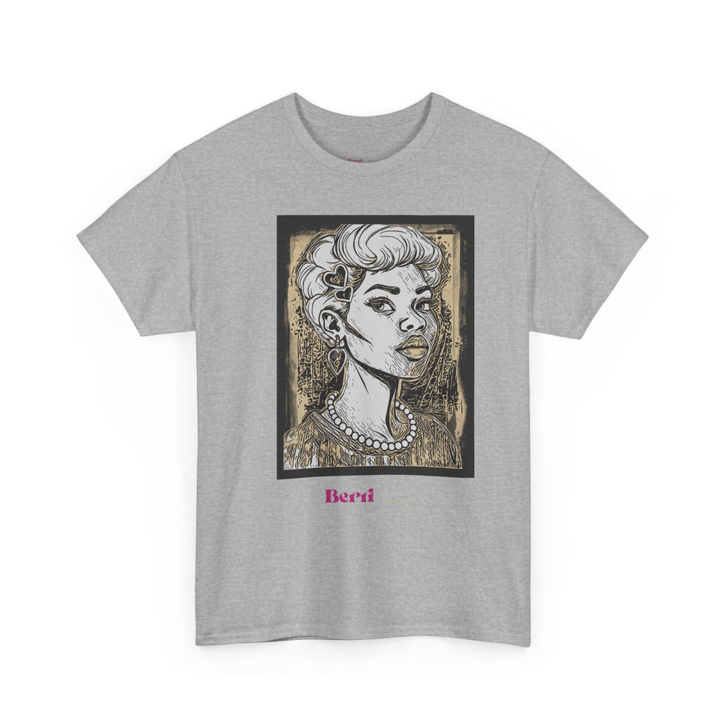 Lady with Heart Tee — Berri Shabazz Artistic Portrait Shirt