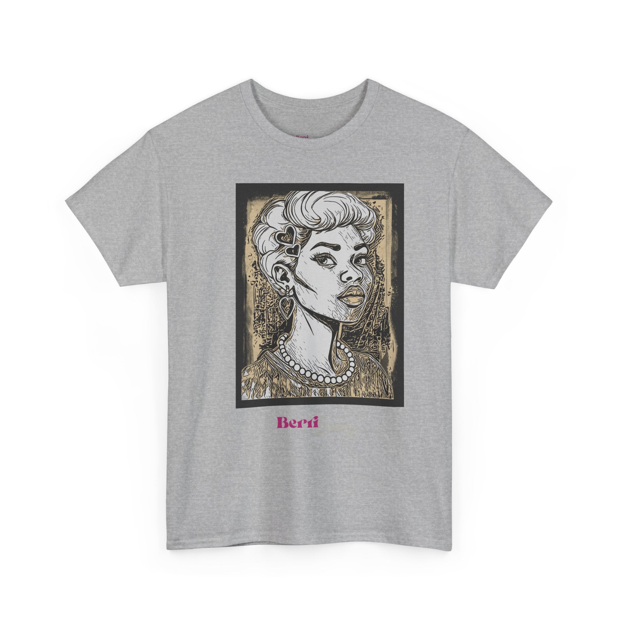 Lady with Heart Tee — Berri Shabazz Artistic Portrait Shirt