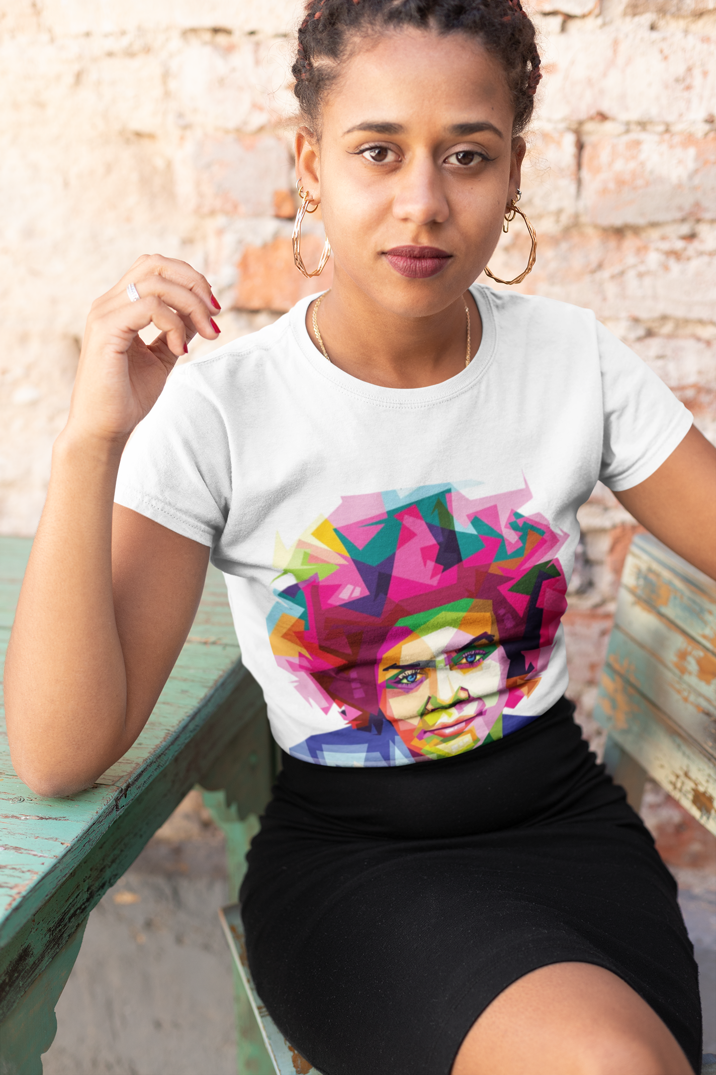 Berri Shabazz Graphic Tee — Colorful Afro Pop Portrait with “Be You. Be Creative!” Slogan