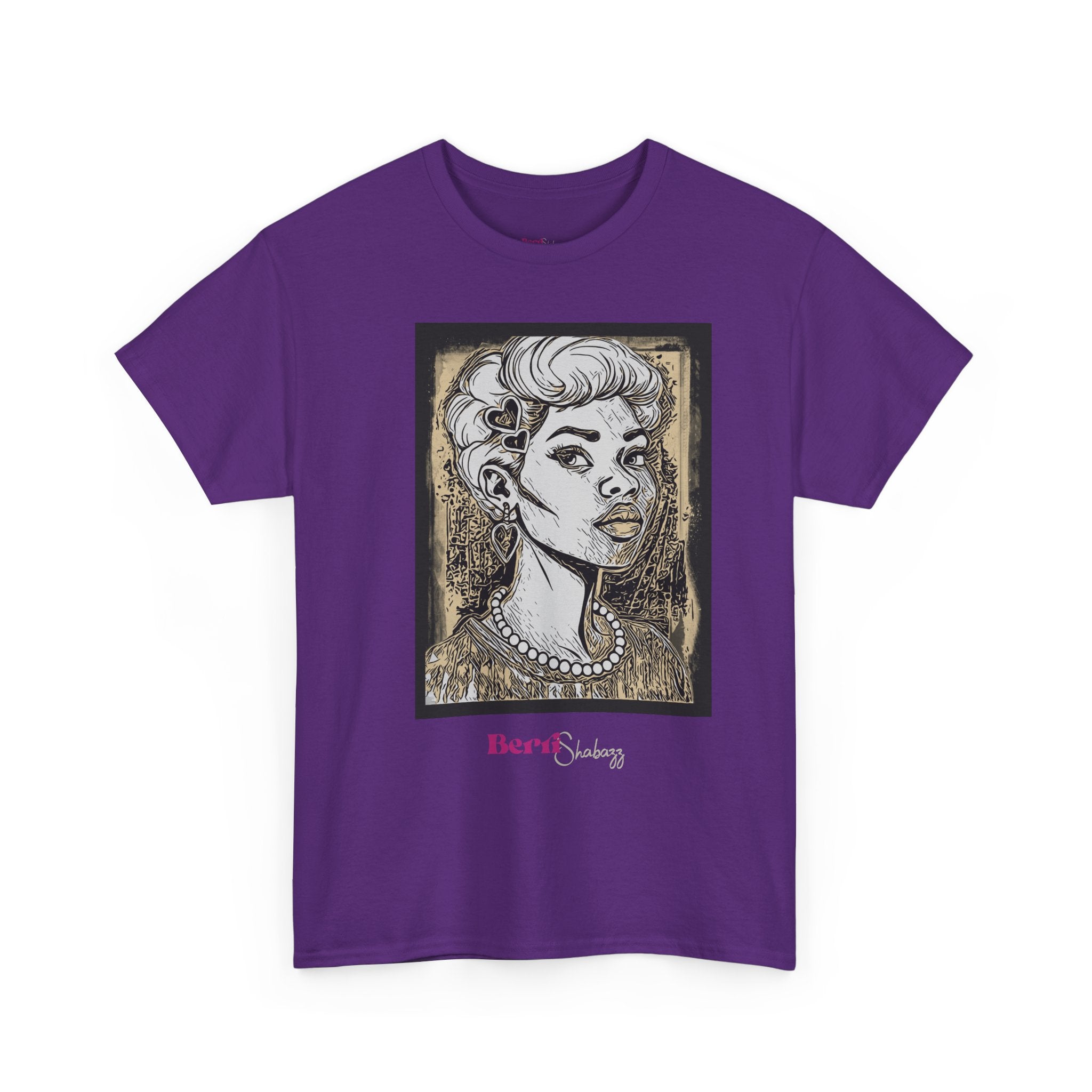 Lady with Heart Tee — Berri Shabazz Artistic Portrait Shirt
