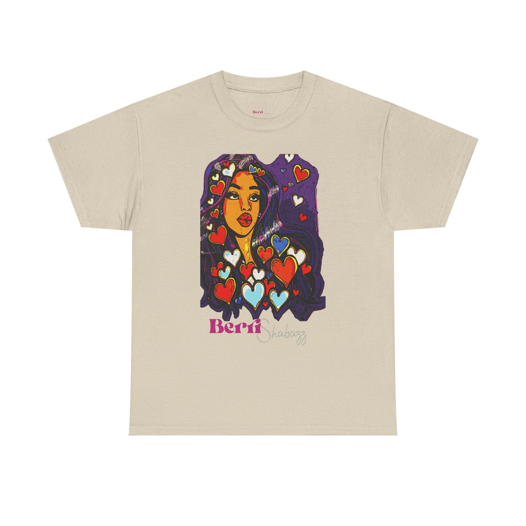 Black Girl With Heart T-Shirt by Berri Shabazz