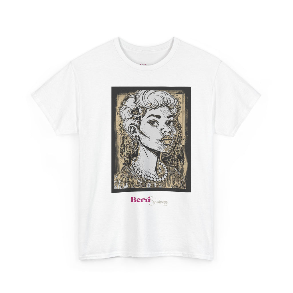 Lady with Heart Tee — Berri Shabazz Artistic Portrait Shirt