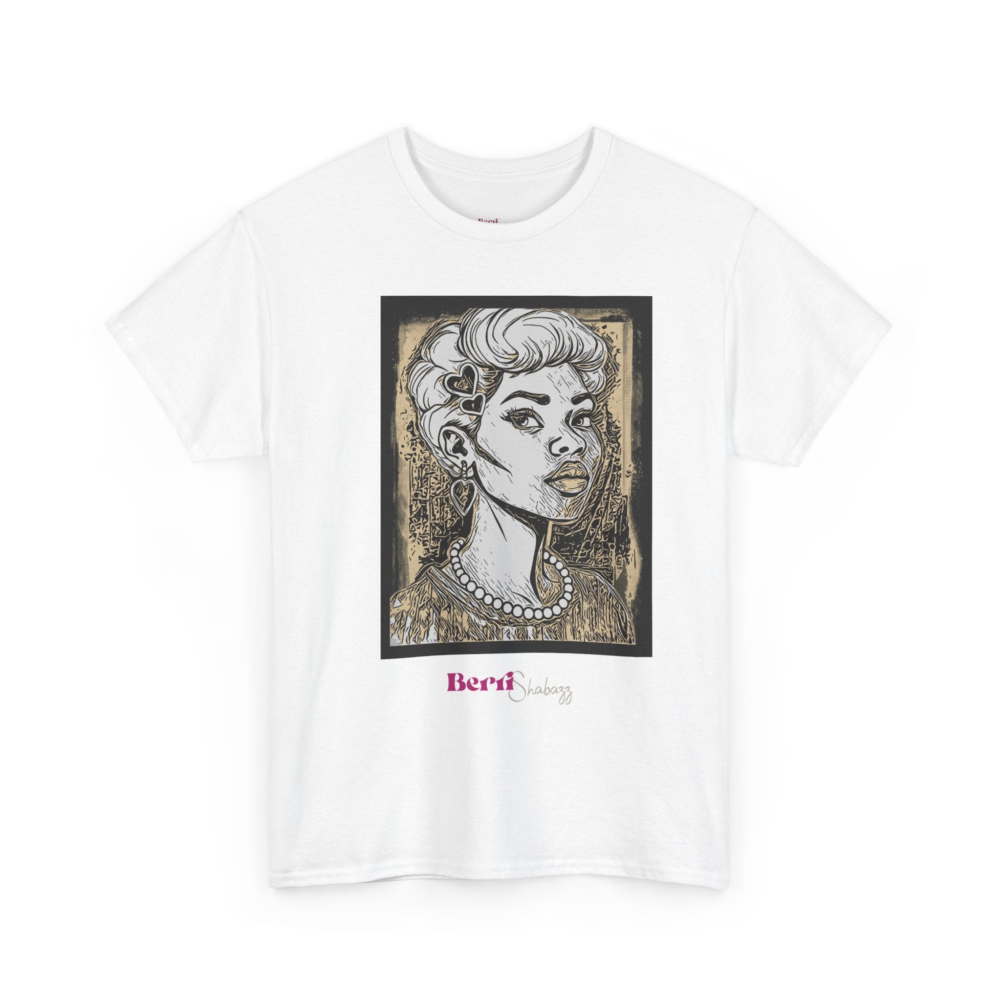 Lady with Heart Tee — Berri Shabazz Artistic Portrait Shirt