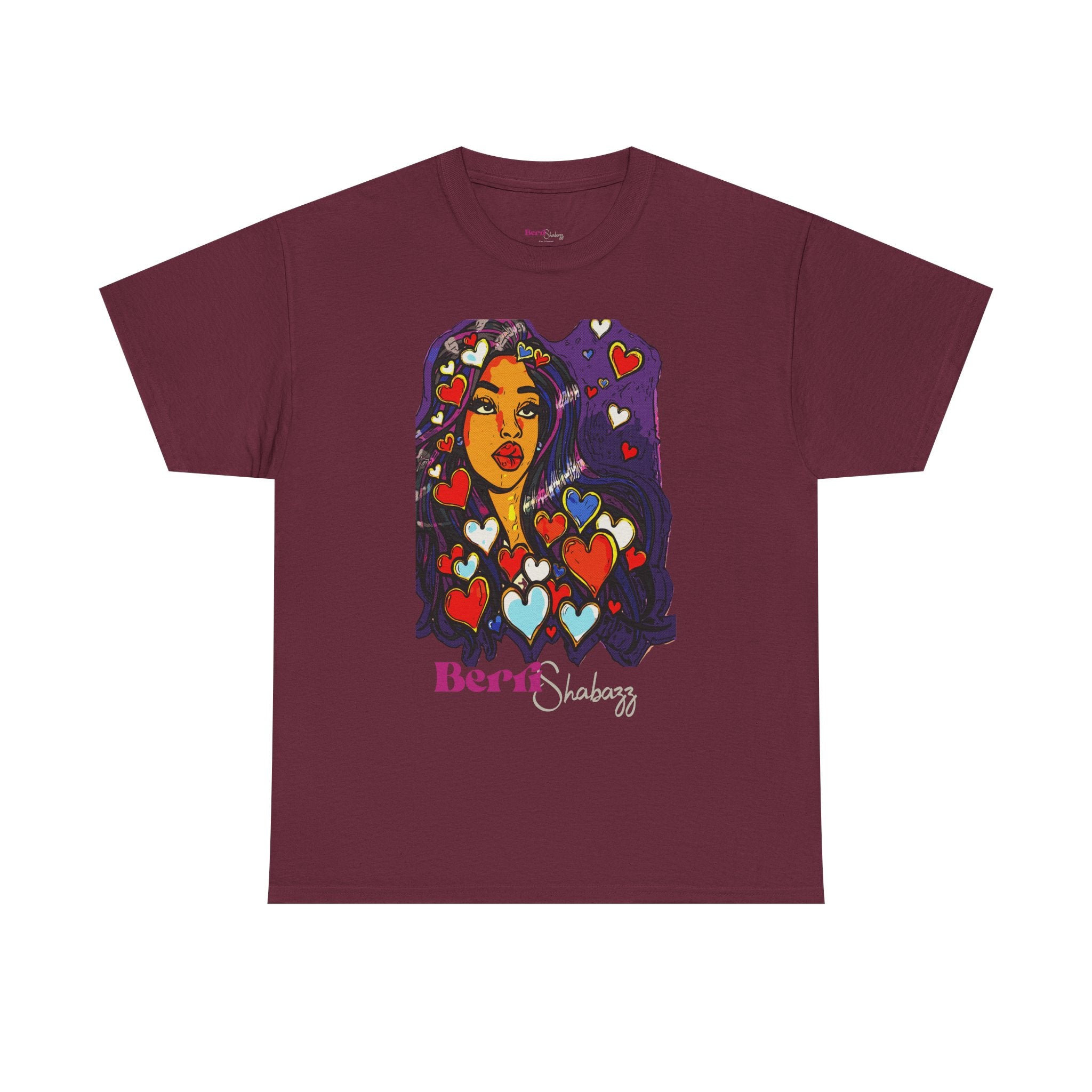Black Girl With Heart T-Shirt by Berri Shabazz