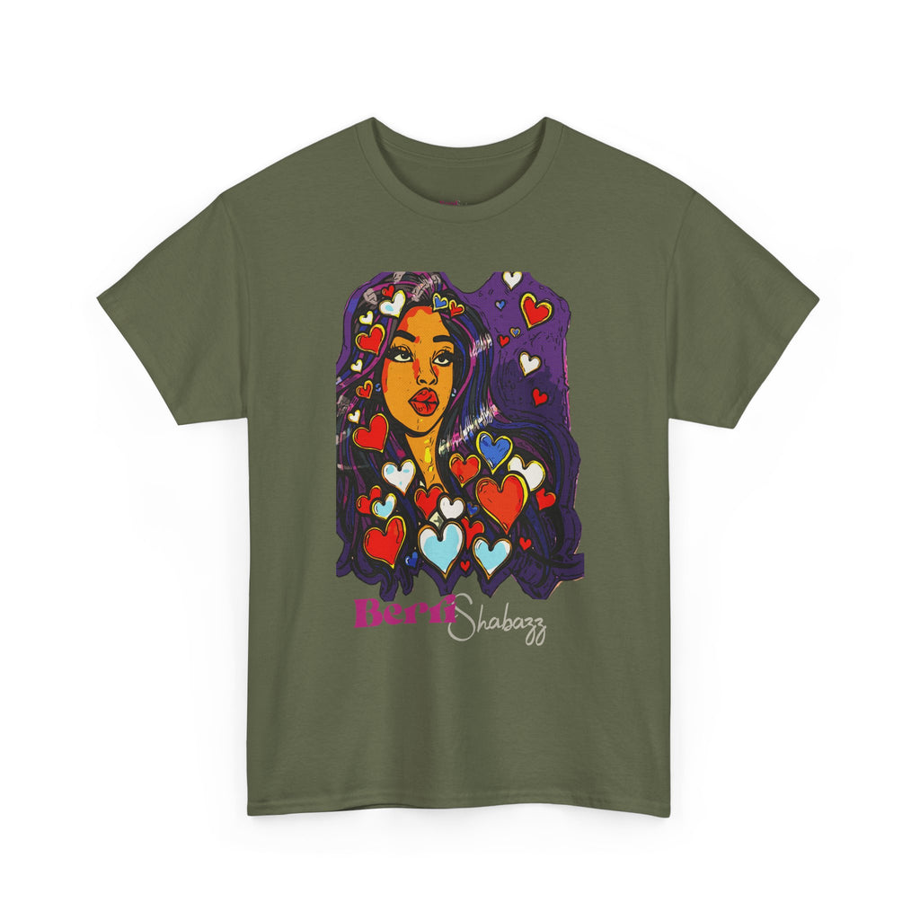 Black Girl With Heart T-Shirt by Berri Shabazz