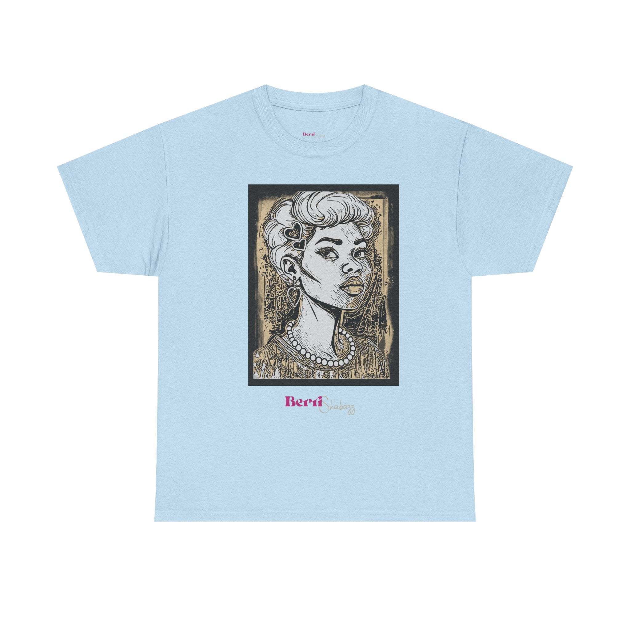 Lady with Heart Tee — Berri Shabazz Artistic Portrait Shirt