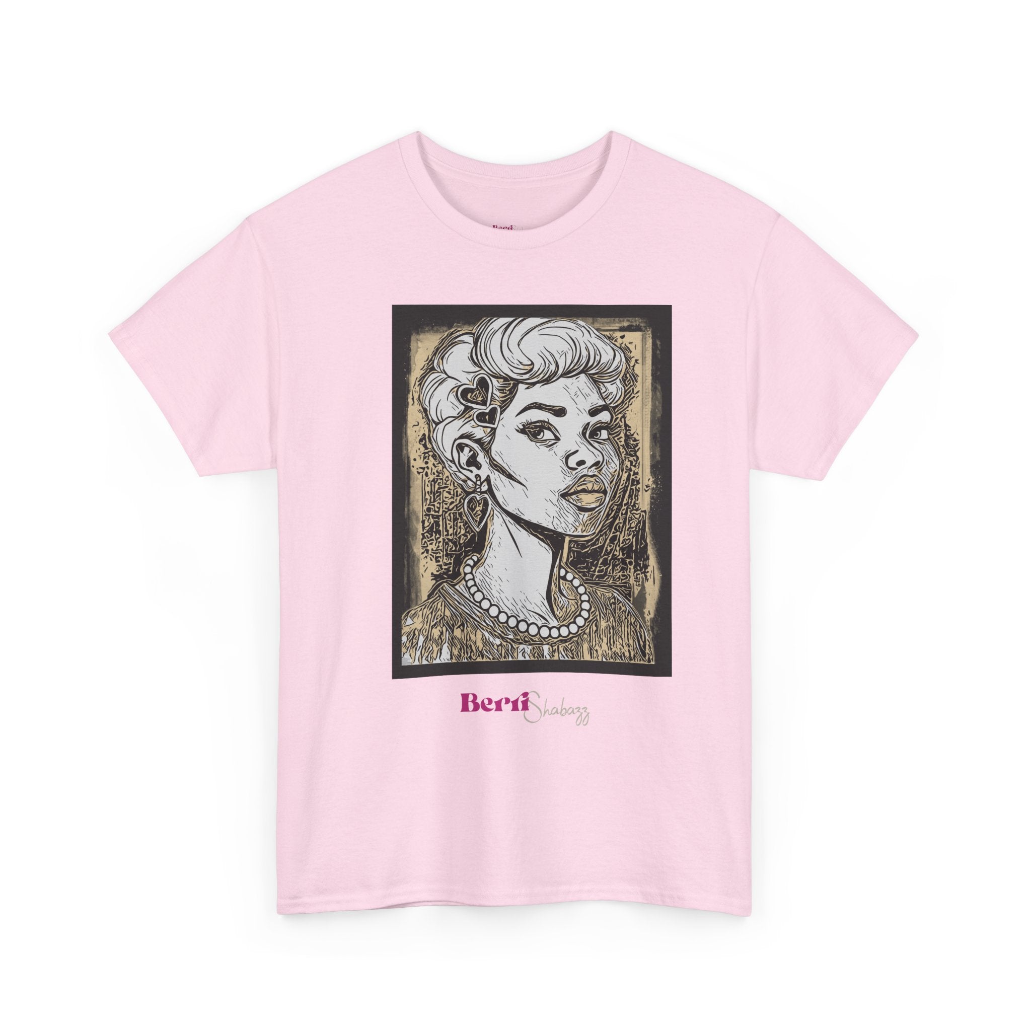 Lady with Heart Tee — Berri Shabazz Artistic Portrait Shirt