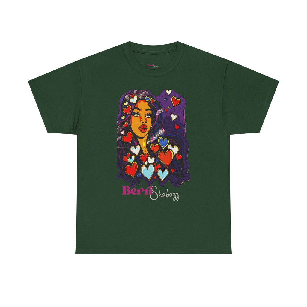 Black Girl With Heart T-Shirt by Berri Shabazz