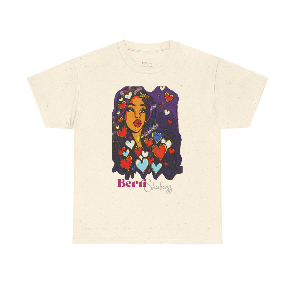 Black Girl With Heart T-Shirt by Berri Shabazz