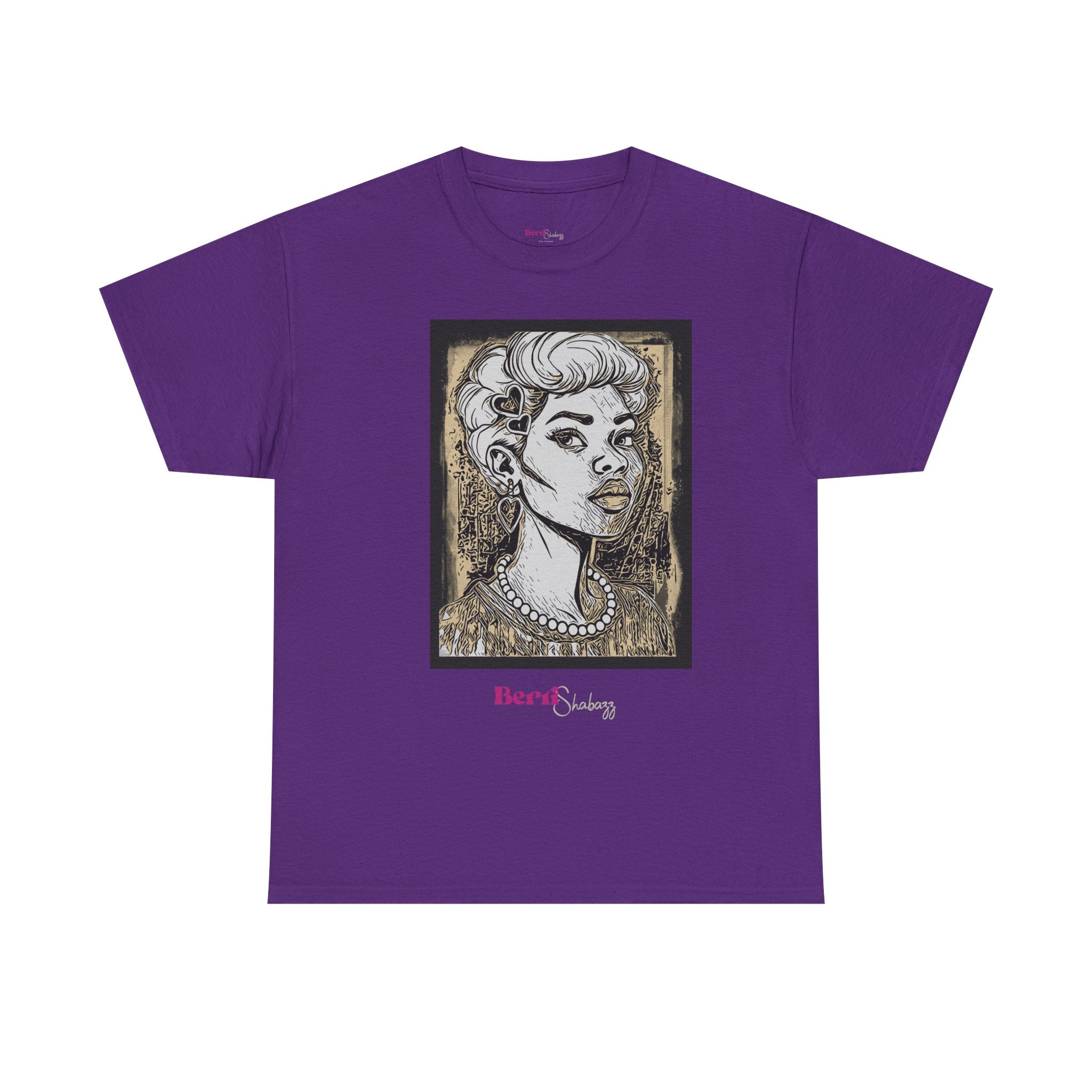 Lady with Heart Tee — Berri Shabazz Artistic Portrait Shirt